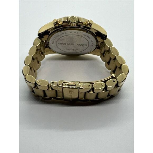 Michael Kors Bradshaw MK5605 Women Gold Stainless Steel Analog Dial Watch JNA685 - Picture 9 of 11